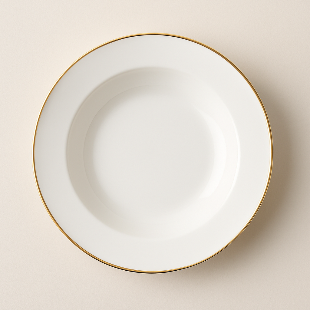 Set Piatti Golden Rim – Eleganza senza tempo per la tavola d’hotel