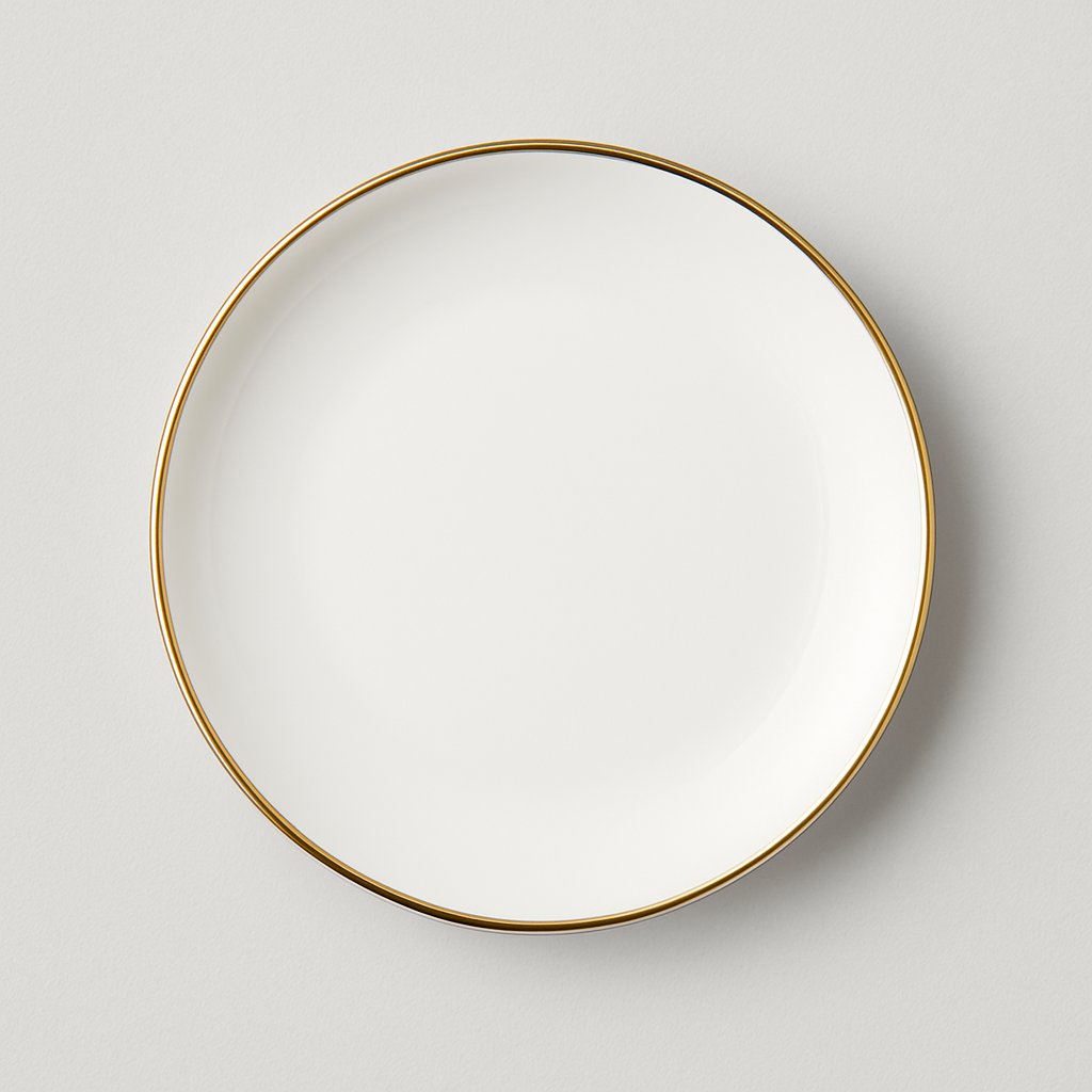 Set Piatti Golden Rim – Eleganza senza tempo per la tavola d’hotel
