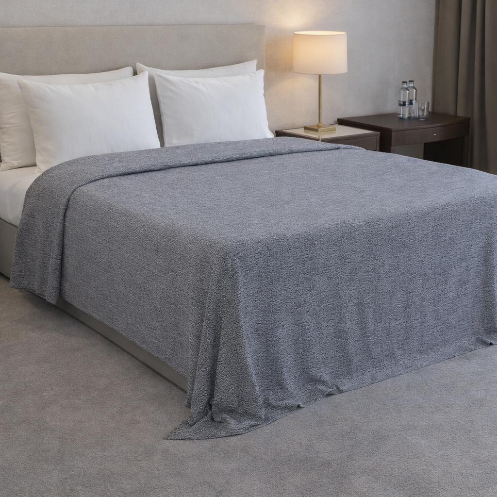 Copriletto Ignifugo Hotel Jacquard Meghan Blu – Classe 1