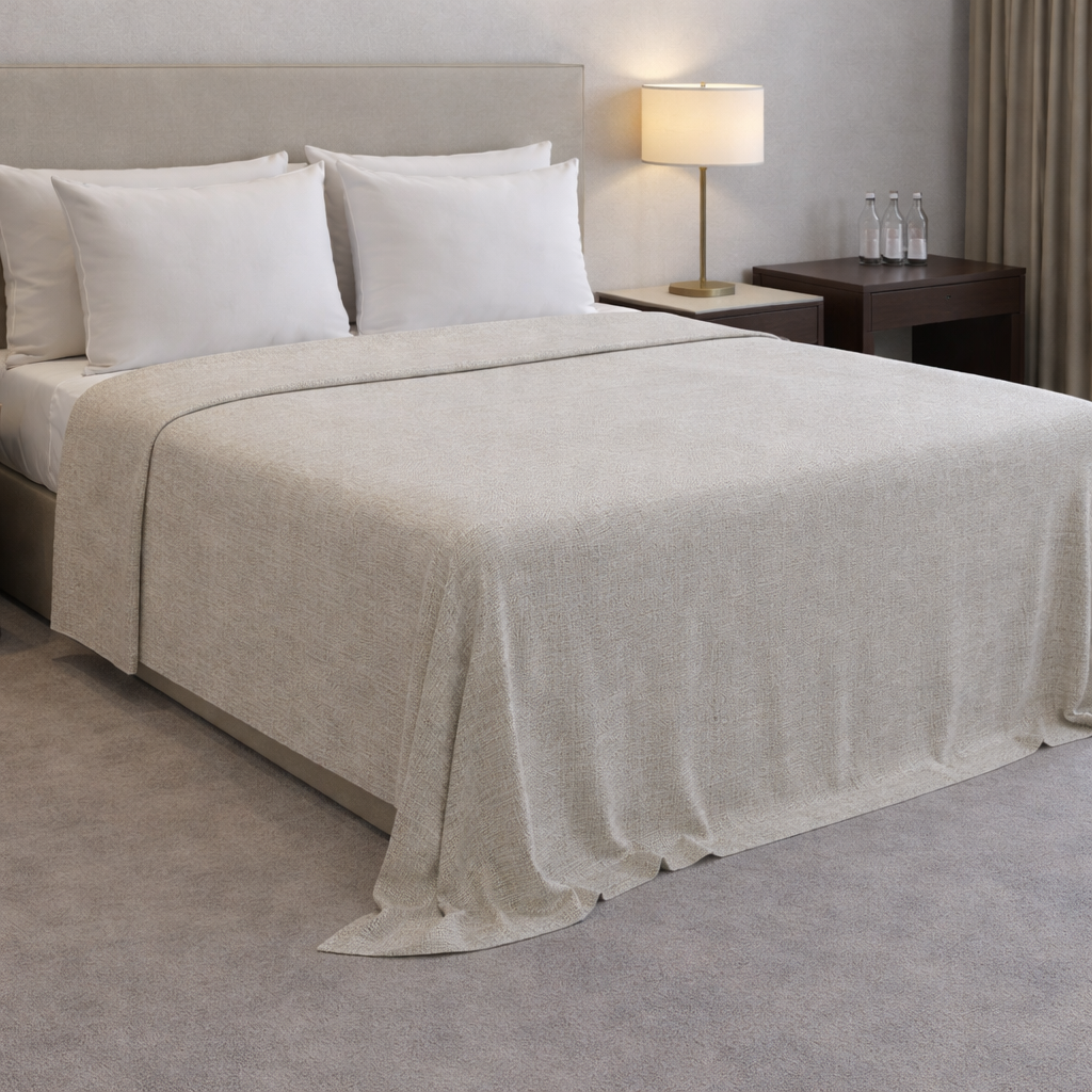 COPRILETTO IGNIFUGO JACQUARD - Meghan Beige