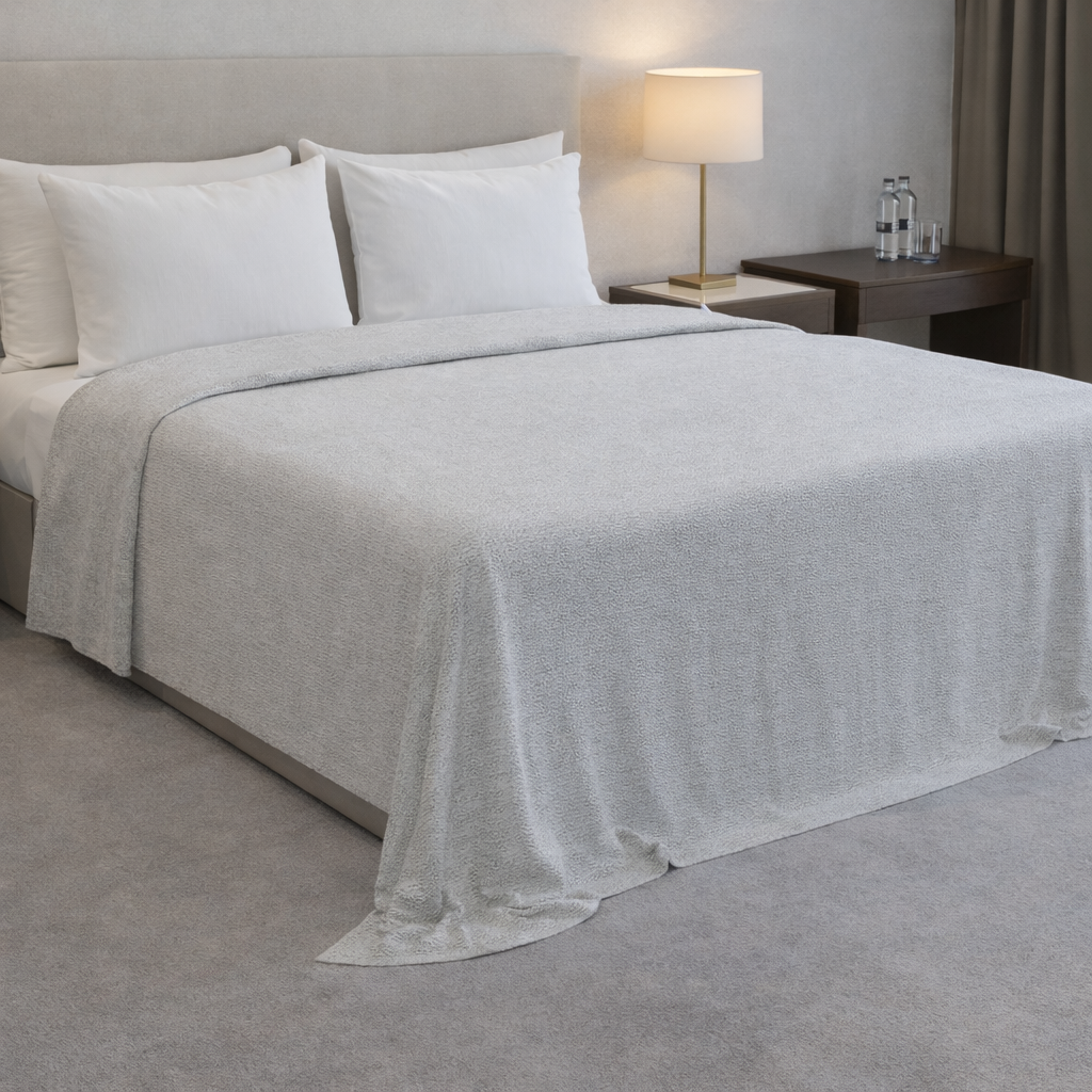 Copriletto Ignifugo Hotel Jacquard Meghan Grigio – Classe 1
