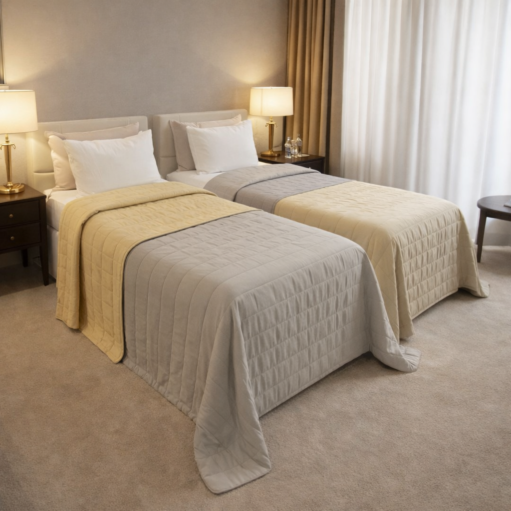 TRAPUNTINO ESTIVO IGNIFUGO BICOLORE Tortora - Panna