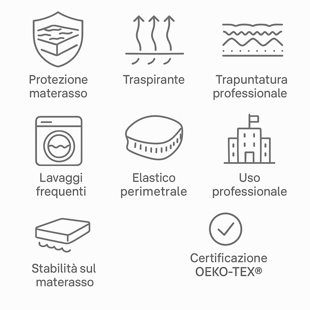 Coprimaterasso Trapuntato Zig Zag Hotel con Angoli