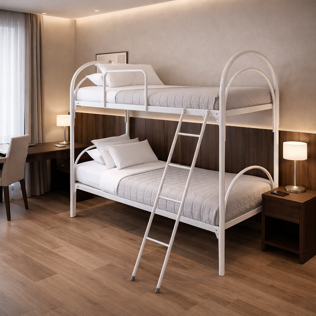 Letto a Castello Hotel Doppio Arco Professionale in Acciaio