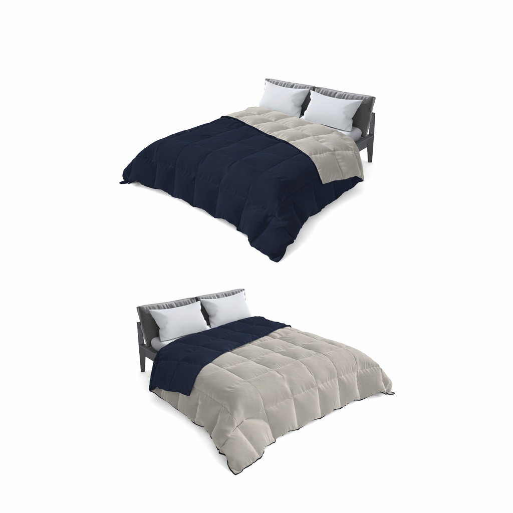 Trapunta Elegante Invernale - Blu scuro/grigio chiaro