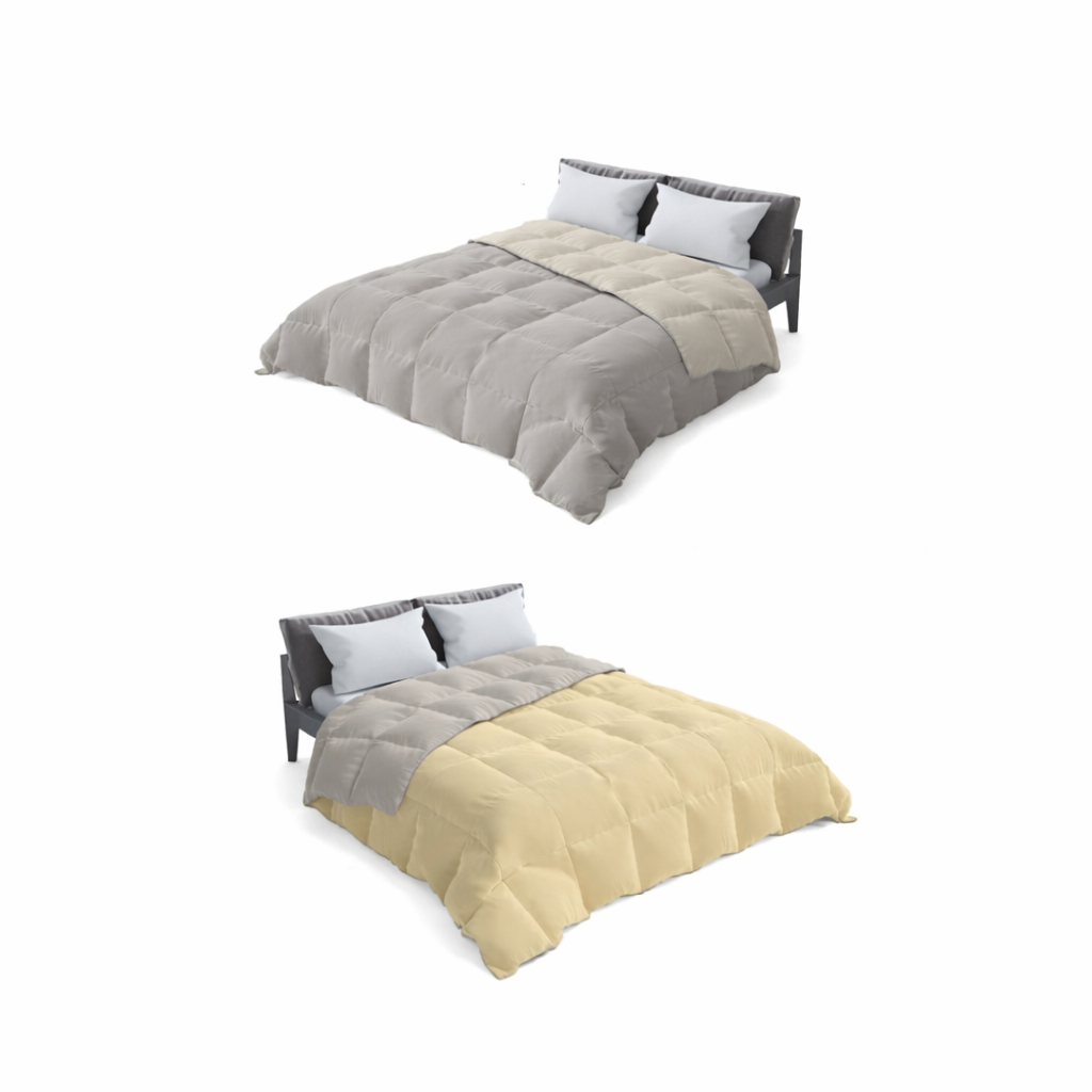 Trapunta Elegante Invernale - Grigio chiaro/panna