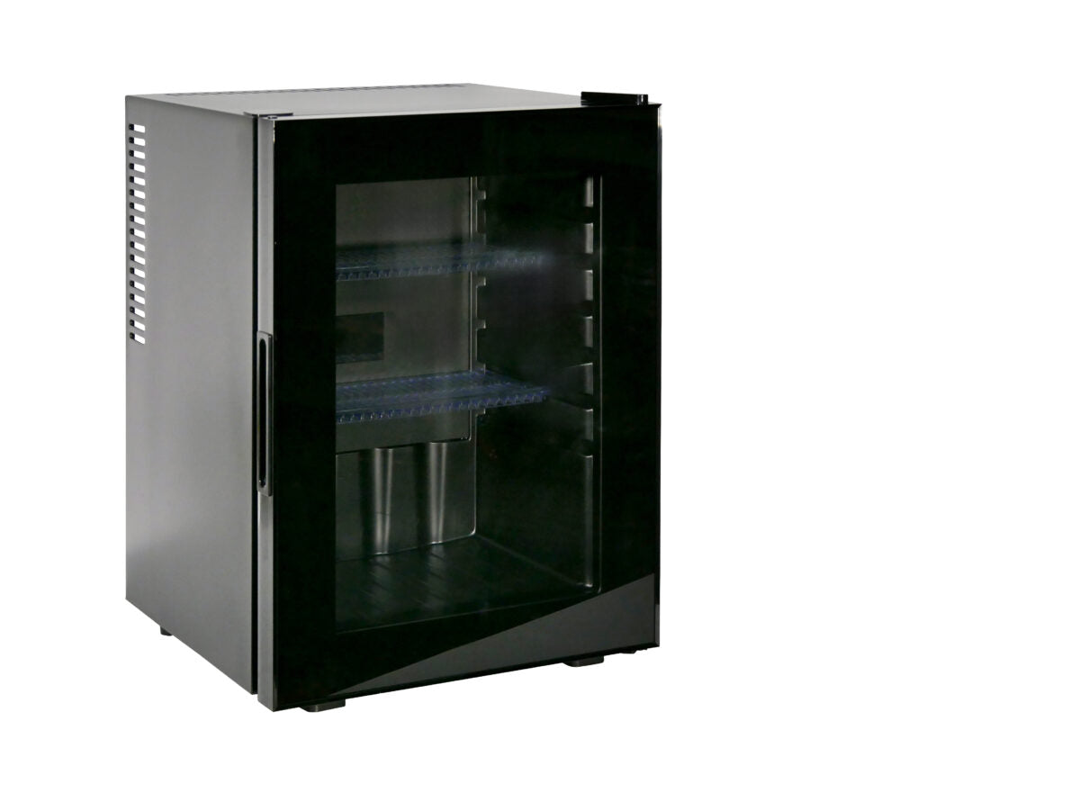 Minibar Hotel 40 Litri Porta Vetro Nero Silenzioso Peltier